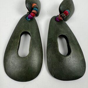 Handmade Wooden Hoop Earrings